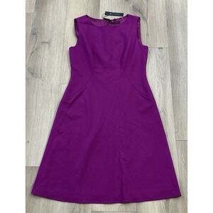 ELIE TAHARI Women Trudy Dress Sleeveless Lined Raspberry Size 8 Stretch Career